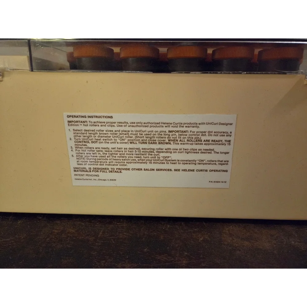 Helene Curtis UniCurl Designer Edition Electric Hot Roller System Vintage 1786